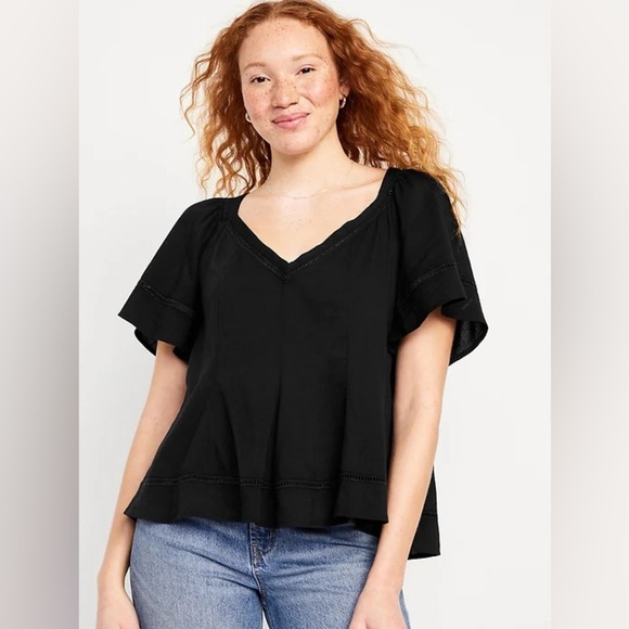 Old Navy | V-Neck Lace Trim Top - Picture 1 of 9